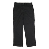 DICKIES Mens Black Classic Fit Straight Trousers W36 L32 Workwear Zip Closure