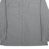 ST JOHN'S BAY Mens Grey Plain Shirt XL Cotton Button Pocket Casual