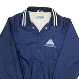 HACK SPORT Mens Blue Nylon Button Jacket L Classic Plain Lightweight Casual