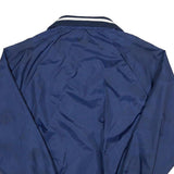 HACK SPORT Mens Blue Nylon Button Jacket L Classic Plain Lightweight Casual