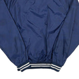 HACK SPORT Mens Blue Nylon Button Jacket L Classic Plain Lightweight Casual