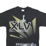 NFL Mens Black Super Bowl XLV Graphic T-Shirt M Short Sleeve Crew Neck Retro