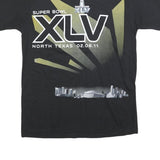 NFL Mens Black Super Bowl XLV Graphic T-Shirt M Short Sleeve Crew Neck Retro