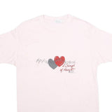 HANES Mens White A Change Of Heart Graphic T-Shirt L Short Sleeve Crew Neck