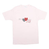 HANES Mens White A Change Of Heart Graphic T-Shirt L Short Sleeve Crew Neck