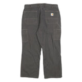 CARHARTT Mens Canvas Cotton Blend Grey Workwear Regular Fit Straight Trousers