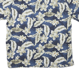 CROFT&BARROW Mens Blue Floral Short Sleeve Shirt XL Cotton Blend Summer Holiday