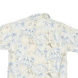 RETREAT Mens Cream & Blue Sailing Map Print Cotton Shirt L Summer Casual