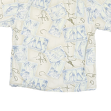 RETREAT Mens Cream & Blue Sailing Map Print Cotton Shirt L Summer Casual