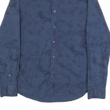 MICHAEL KORS Mens Blue Slim Fit Cotton Shirt S Stylish Button Shirt