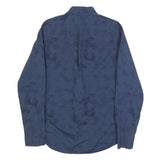 MICHAEL KORS Mens Blue Slim Fit Cotton Shirt S Stylish Button Shirt