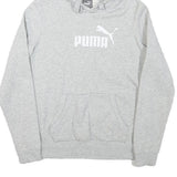 PUMA Womens Grey Hoodie M Cotton Blend Pullover Sweatshirt Casual