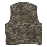Mens Green Camouflage Cotton Zip Jacket Vest M Utility Pocket Outdoor Casual