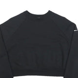 NIKE Womens Black Crew Neck M Cotton Blend Crop Sweatshirt Sportswear