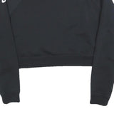 NIKE Womens Black Crew Neck M Cotton Blend Crop Sweatshirt Sportswear