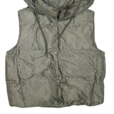 ZARA Womens Green Hooded Puffer Jacket XS Polyester Blend Zip Plain Casual