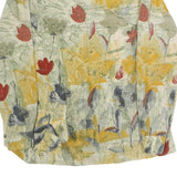 CANDA Womens Beige Floral Shirt Long Sleeve Collared XL Button Closure