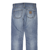 CARHARTT Mens Blue Regular Fit Straight Leg Denim Light W32 L34 Zip Jeans