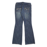 CALVIN KLEIN Womens Jeans Blue Slim Flared Denim Medium W30 L32 Embellished