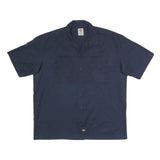 DICKIES Mens Navy Plain Shirt Short Sleeve XL Workwear Durable Button Front