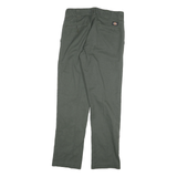 DICKIES Mens Cotton Blend Slim Green Trousers W30 L28 Workwear Straight Zip