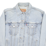 LEVI'S Womens Blue Denim Jacket S Cotton Blend Button Closure Classic Fit Iconic