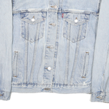 LEVI'S Womens Blue Denim Jacket S Cotton Blend Button Closure Classic Fit Iconic