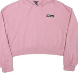 ELLESSE Womens Pink Cropped Hoodie UK 14 Casual Cotton Blend Stylish