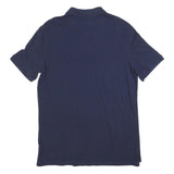 NIKE Mens Navy Blue Short Sleeve Plain L Polo Shirt Cotton Blend Casual