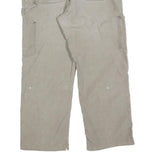 CARHARTT Mens Relaxed Beige Cotton Blend Trousers W32 L26 Workwear Zip Pocket