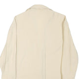 ZARA Womens Cream Cotton Blend Shirt Long Sleeve Collared M Classic Button