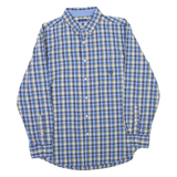 CHAPS Mens Blue & Yellow Check Shirt L Easy Care Long Sleeve Button Down Fit
