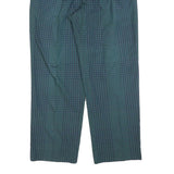 LACOSTE Mens Polyester Blend Blue & Green Check Relaxed Straight Trousers W32