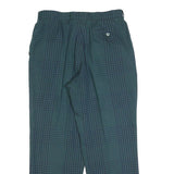 LACOSTE Mens Polyester Blend Blue & Green Check Relaxed Straight Trousers W32