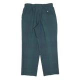 LACOSTE Mens Polyester Blend Blue & Green Check Relaxed Straight Trousers W32