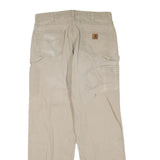 CARHARTT Mens Cotton Blend Beige Regular Fit Straight Leg Trousers W36 L34