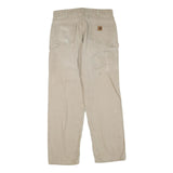 CARHARTT Mens Cotton Blend Beige Regular Fit Straight Leg Trousers W36 L34