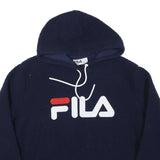FILA Womens Navy Hoodie 2XL Polyester Blend Pullover Logo Sweatshirt