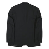 MORGAN Mens Black Wool Blend Shawl Collar Jacket L Woven Formal Button Closure