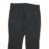 DICKIES Mens Regular Black Cotton Blend Trousers W40 L31 Workwear Zip Closure