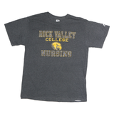 RUSSELL ATHLETIC Mens Grey Rock Valley College Nursing T-Shirt M Short Sleeve