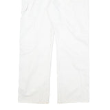 DICKIES Mens White Cotton Blend Regular Straight Trousers W34 L29 Workwear Zip