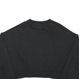 NIKE Womens Black Crew Neck XS Cotton Blend Sweatshirt Pullover Crop Top