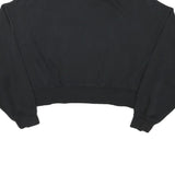 NIKE Womens Black Crew Neck XS Cotton Blend Sweatshirt Pullover Crop Top