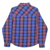 TIMBERLAND Mens Blue & Maroon Check Shirt XS Long Sleeve Casual Cotton Blend