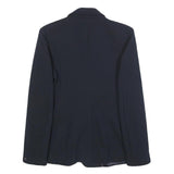 TOMMY HILFIGER Womens Black Classic Jacket UK 8 Polyester Blend Button Plain