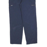 GREENVILLAGE Womens Regular Navy Blue Trousers W32 L32 Zip Pocketed Polyester