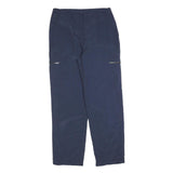 GREENVILLAGE Womens Regular Navy Blue Trousers W32 L32 Zip Pocketed Polyester