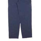 GREENVILLAGE Womens Regular Navy Blue Trousers W32 L32 Zip Pocketed Polyester