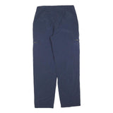 GREENVILLAGE Womens Regular Navy Blue Trousers W32 L32 Zip Pocketed Polyester